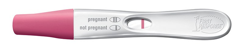 Negative pregnancy test with one pink control line.