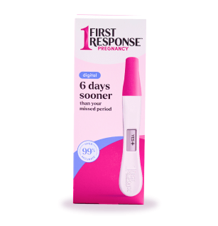 First Response Digital Pregnancy Test.