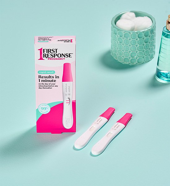 First Response Rapid Result Pregnancy Test sticks.